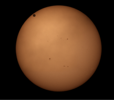 Rare event of Venus as it passed in front of the sun—a so-called Venus transit. Photograph by Robert Vanderbei, 2012