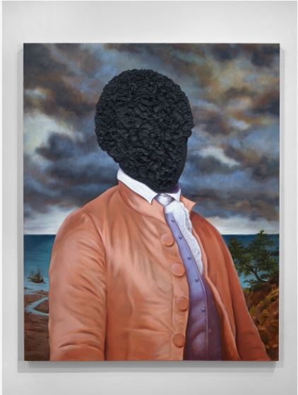 Titus Kaphar, American, born 1976. Billy Lee: Portrait in Tar, 2016. 