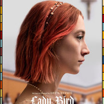 Movie poster with a girl seen in profile with short red hair