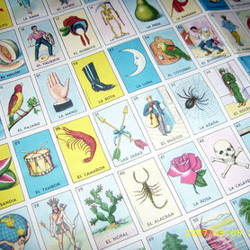 Grid of colorful lotería cards