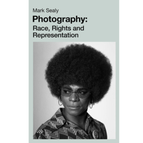 Book cover with title and black and white portrait of a dark skinned person