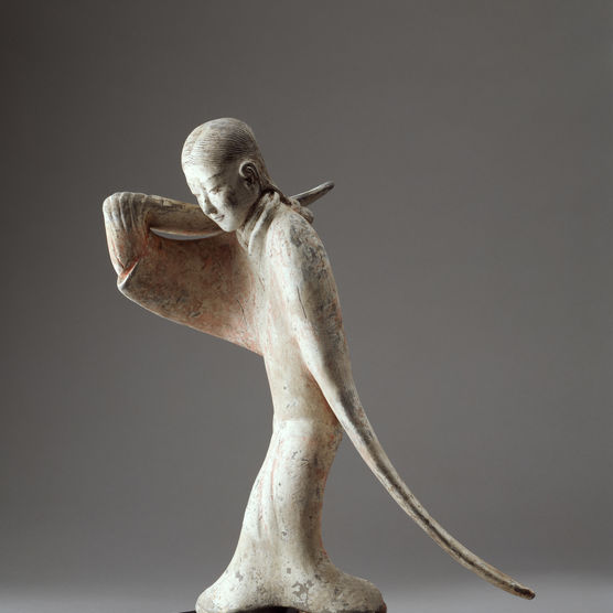 Sculpture of a person in motion