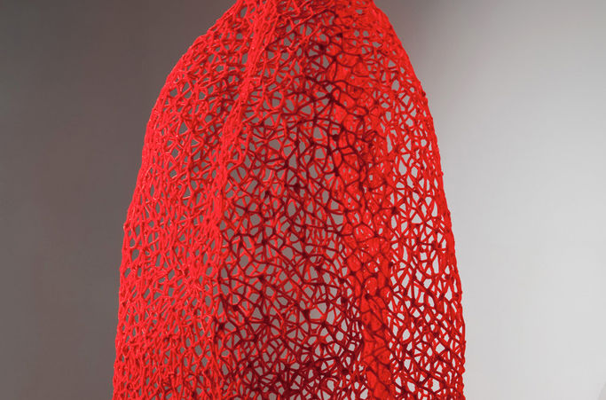 MiKyoung Lee (born 1970, Geoje, South Korea; active Philadelphia, PA and Harrisonburg, VA), Bubble #3, 2008. Pipe cleaners; 91.4 × 182.9 × 91.4 cm. Collection of the artist (AB-2023-72)