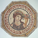 Roman Mosaic pavement: Earth, mid 2nd century A.D. Stone h. 140.0 cm., w. 140.0 cm. (55 1/8 x 55 1/8 in.) Gift of the Committee for the Excavation of Antioch to Princeton University y1965-207