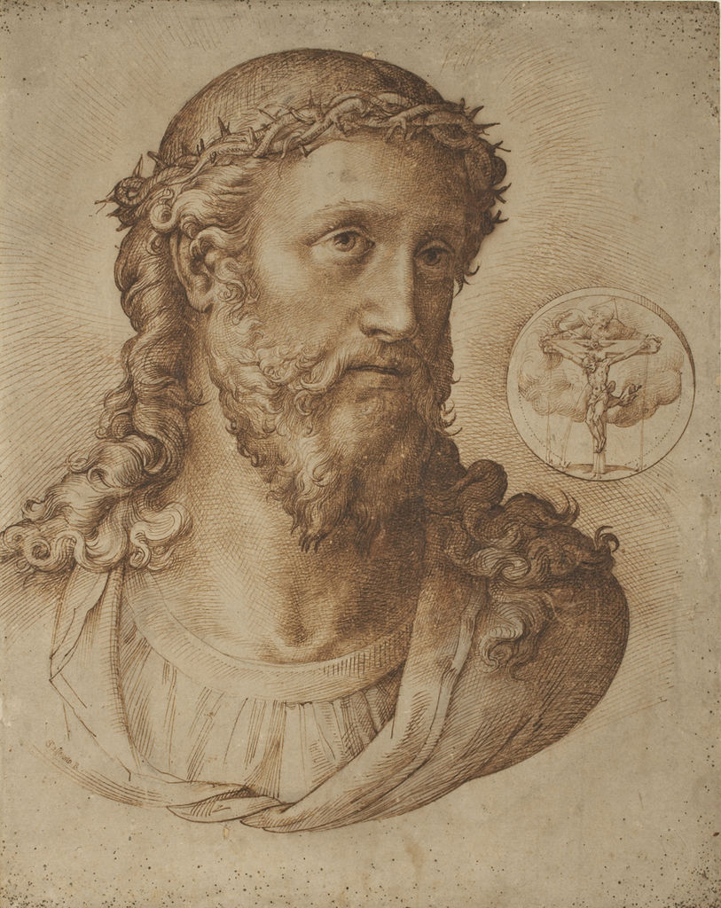 Christ Wearing the Crown of Thorns, with a Medallion of the Trinity ...