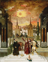 Antoine Caron French, 1521–1599 Dionysius the Areopagite Converting the Pagan Philosophers, 1570s Oil on panel, 92.7 x 73.02 cm The J. Paul Getty Museum 85.PB.117​